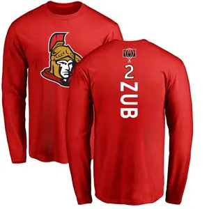 Men's Artem Zub Ottawa Senators Backer Long Sleeve T-Shirt - Red