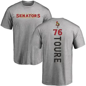 Men's Djibril Toure Ottawa Senators Backer T-Shirt - Ash