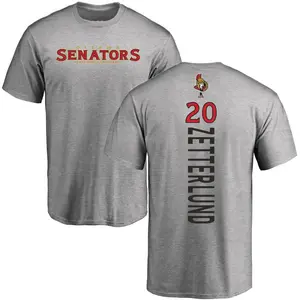 Men's Fabian Zetterlund Ottawa Senators Backer T-Shirt - Ash