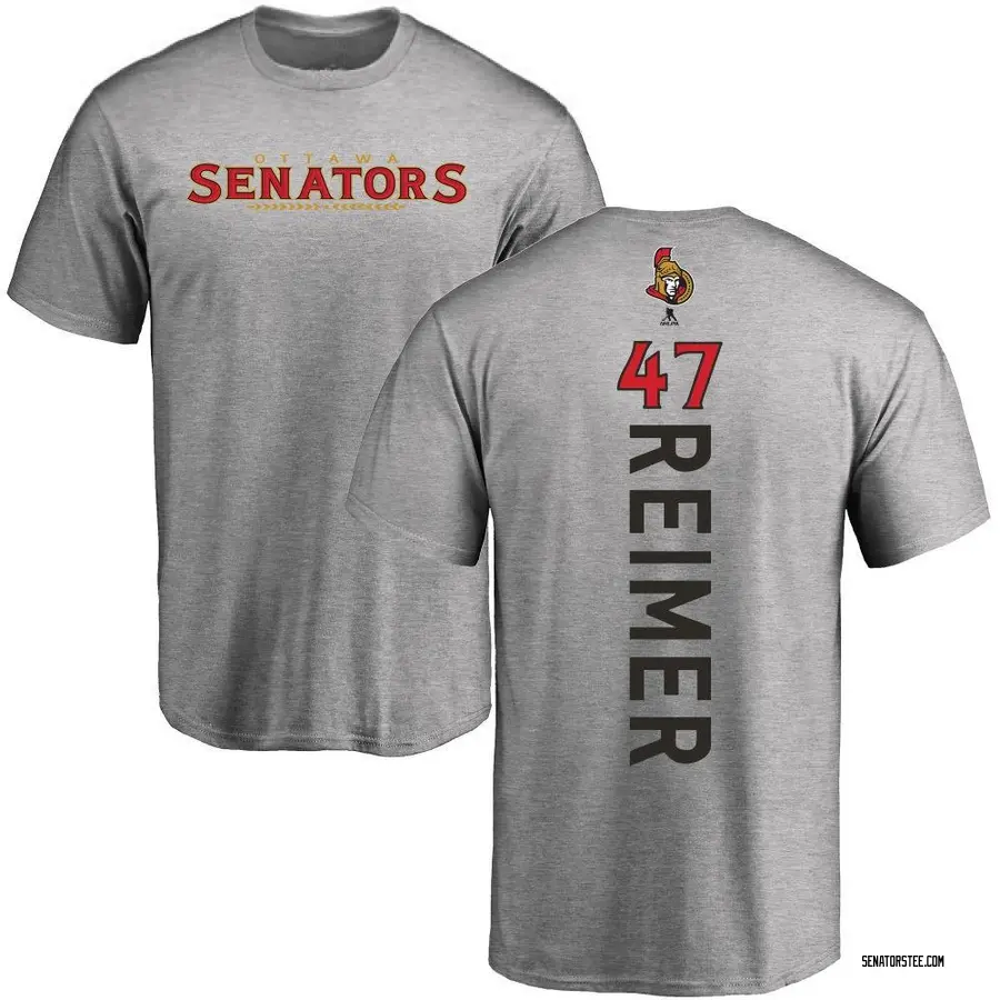 Men's James Reimer Ottawa Senators Backer T-Shirt - Ash