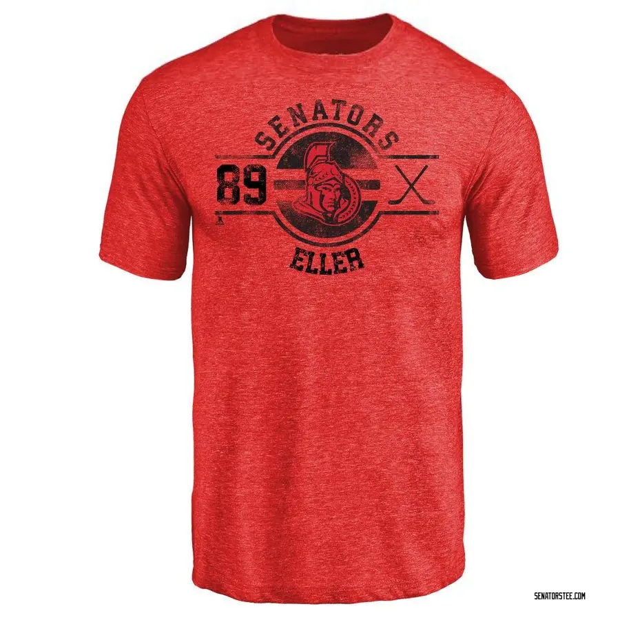 Men's Lars Eller Ottawa Senators Insignia Tri-Blend T-Shirt - Red