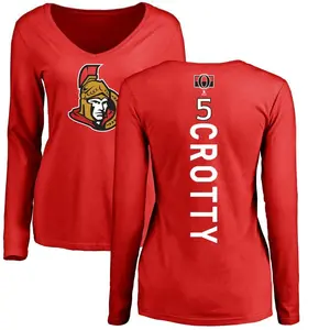 Women's Cameron Crotty Ottawa Senators Backer Long Sleeve T-Shirt - Red