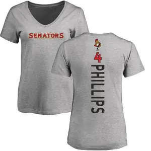 Women's Chris Phillips Ottawa Senators Backer T-Shirt - Ash