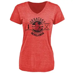 Women's Leevi Merilainen Ottawa Senators Insignia Tri-Blend T-Shirt - Red