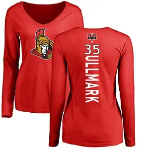 Women's Linus Ullmark Ottawa Senators Backer Long Sleeve T-Shirt - Red