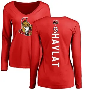 Women's Martin Havlat Ottawa Senators Backer Long Sleeve T-Shirt - Red