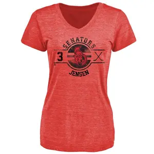 Women's Nick Jensen Ottawa Senators Insignia Tri-Blend T-Shirt - Red