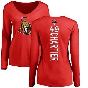 Women's Rourke Chartier Ottawa Senators Backer Long Sleeve T-Shirt - Red