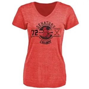 Women's Thomas Chabot Ottawa Senators Insignia Tri-Blend T-Shirt - Red