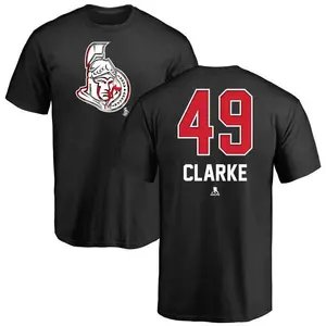 Youth Graeme Clarke Ottawa Senators Name and Number Banner Wave T-Shirt - Black
